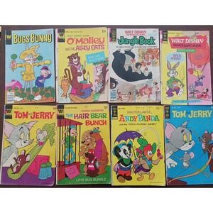 Lot of 8 Gold Key & Whitman Comic Books Hair Bears Bugs Tom & Jerry Brer Rabbit